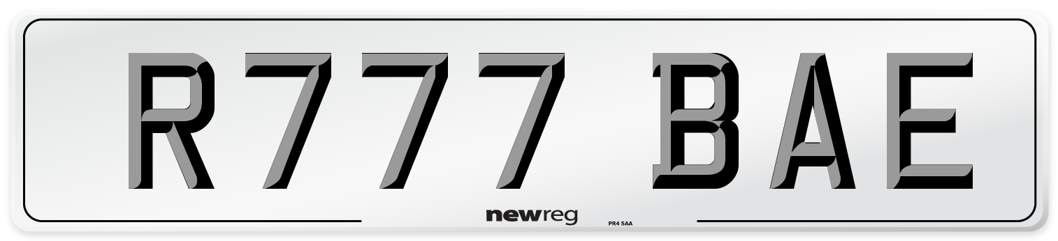 R777 BAE Number Plate from New Reg